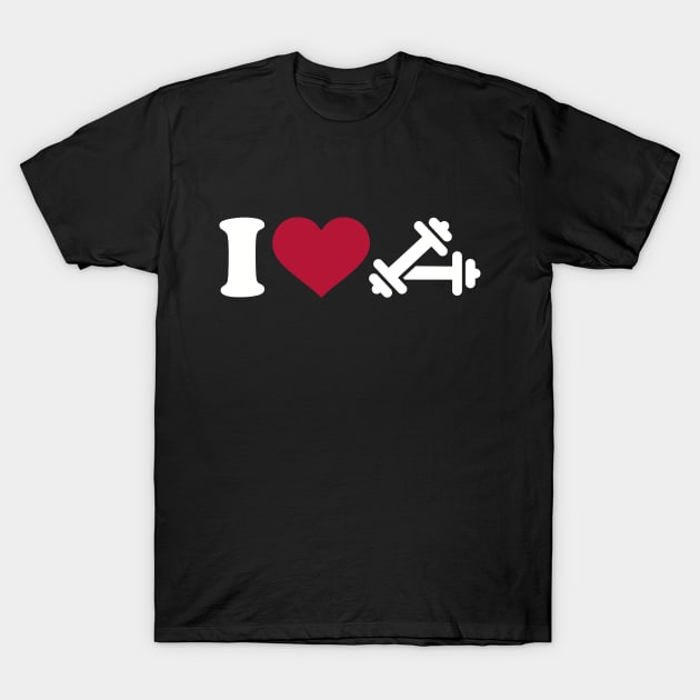 I love Barbell T-Shirt by Designzz